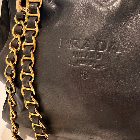 Vintage Prada Lambskin Nylon Bucket Bag - Picture 2 of 6